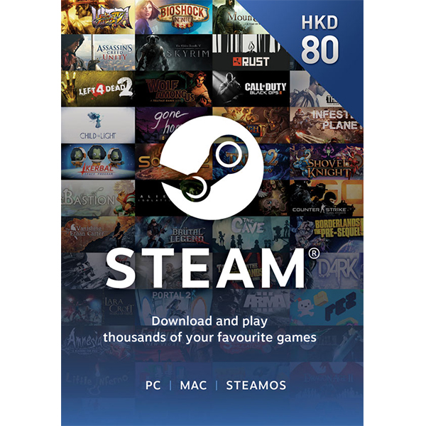 Steam預付卡80HKD-Steam點卡批發-帐号精灵